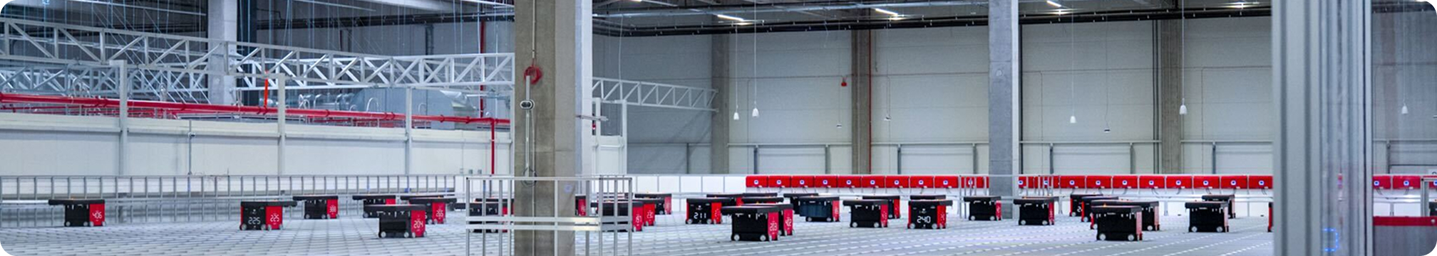 Automated warehouse with robots